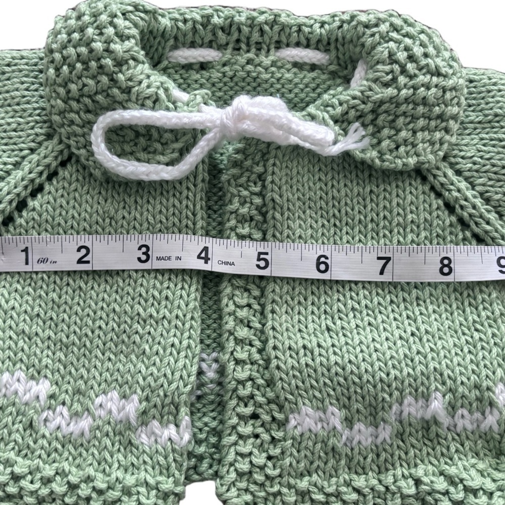 Handmade Knit Baby Set – Sage Green – OS - Picture 6 of 7